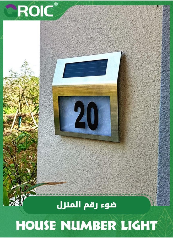 GROIC House Number LED Solar Lamp Outdoor Waterproof House Address Number Door Plate Wall Lights,Home Furnishing Courtyard Decoration  - Image 5