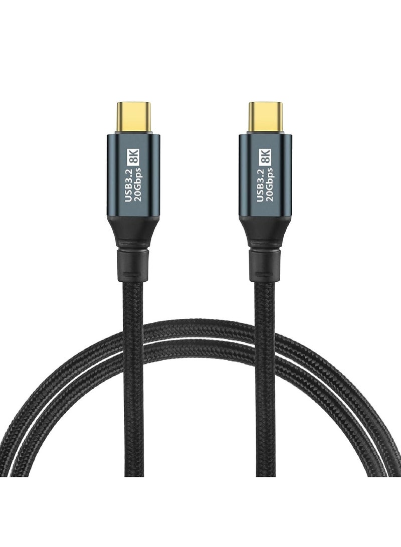 USB Type C to 3.2 3G Thunderbolt 3 Fast Charging and Data Transfer Cable 20GB i-Marker 8K 60Hz - V/5A 100W 1m Black, for Smartphone - Image 1