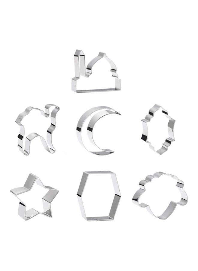 NIBEMINENT 7-Piece Cookie Mold Silver - Image 1