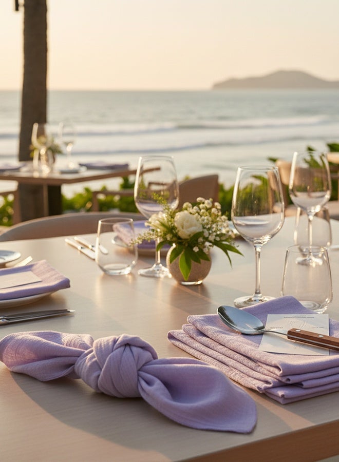 4-قطعة القماش المناديل ، الشاش منديل خمر بوهو القماش القطني منديل للحزب ، الزفاف ، استقبال ، الزفاف دش الجدول الزينة ، 42 س 42 سنتيمتر - Image 5