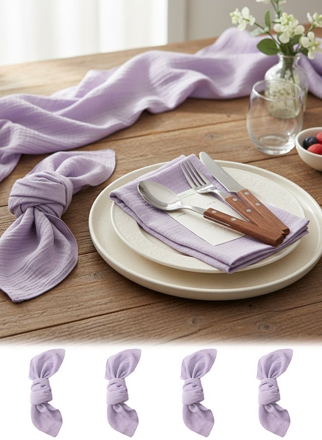 4-قطعة القماش المناديل ، الشاش منديل خمر بوهو القماش القطني منديل للحزب ، الزفاف ، استقبال ، الزفاف دش الجدول الزينة ، 42 س 42 سنتيمتر - Image 1