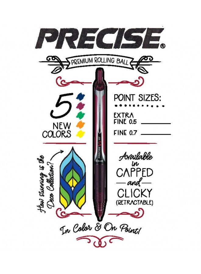 PILOT Precise V5 RT Refillable & Retractable Liquid Ink Rolling Ball Pens, Extra Fine Point (0.5mm) Black Ink, 2-Pack (26050) - Image 3