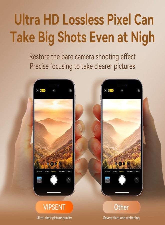 Vipsent Camera Lens Protector for iPhone 17 Pro Max 6.9",9H Tempered Glass，Ultra HD, Scratch Resistance Easy to Install，Case Friendly， 3-Pack - Image 3