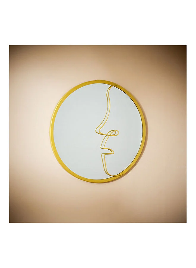 Home Box Vienna Face Decorative Round Metal Wall Mirror 35x1x35 cm