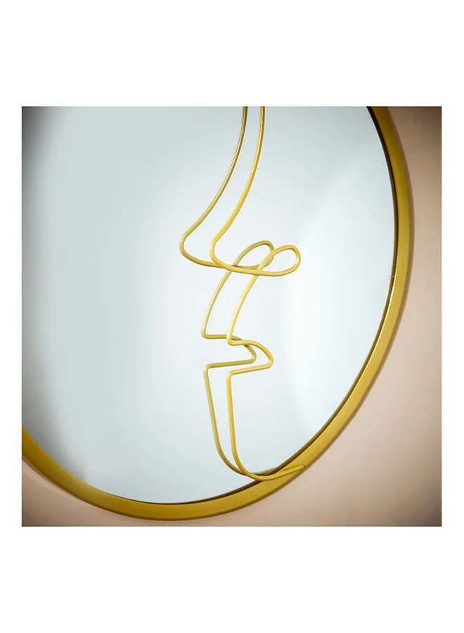 Home Box Vienna Face Decorative Round Metal Wall Mirror 35x1x35 cm