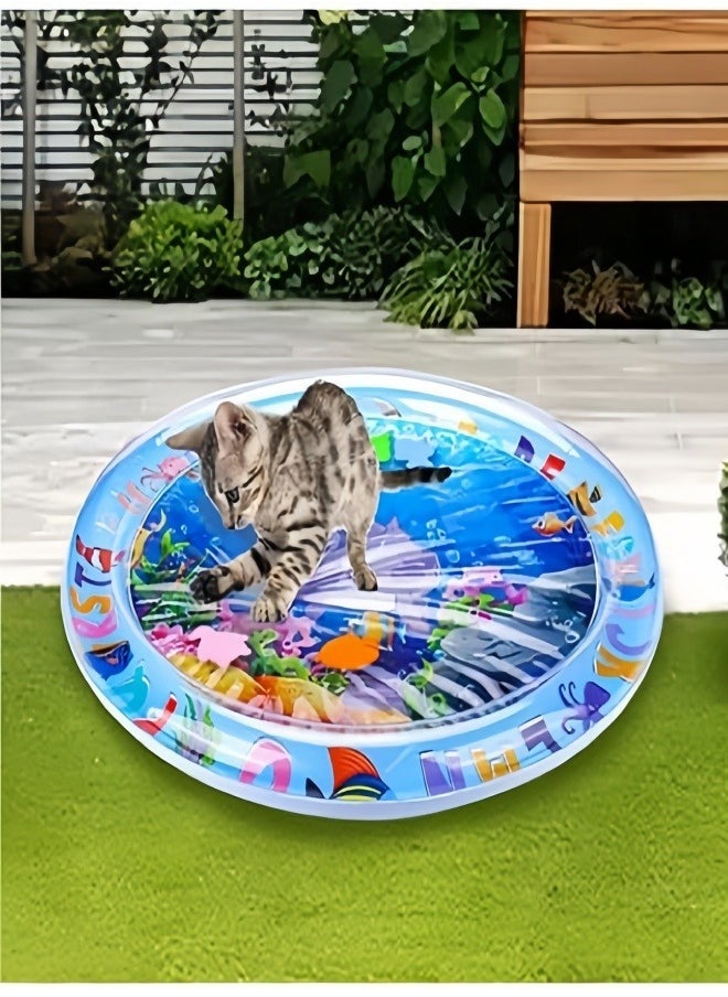 Generic Thickened Water Sensor Play Mat for Pets, 2024 New Sensory Water Play Mat for Cats, Cooling Mat for Cats, Water Sensor Mat for Cats & Dogs Cool Comfort Inflatable Tummy Time Water Mat (100cm)  - Image 3