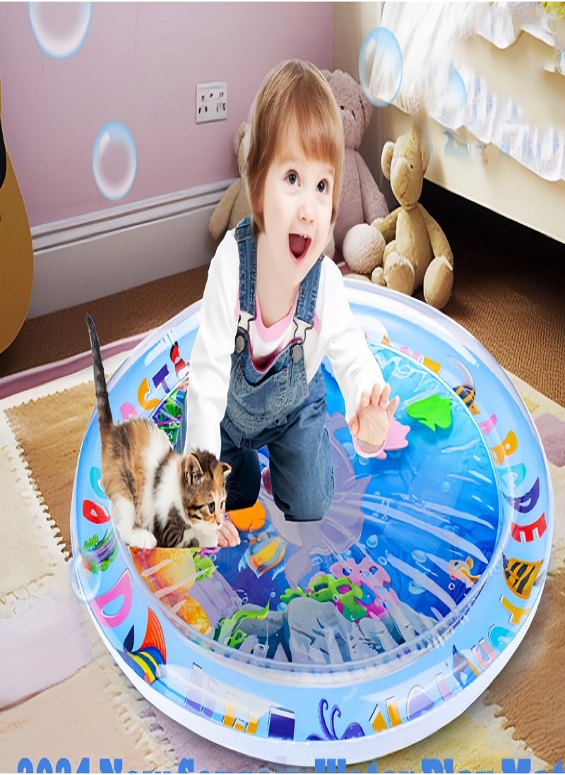 Generic Thickened Water Sensor Play Mat for Pets, 2024 New Sensory Water Play Mat for Cats, Cooling Mat for Cats, Water Sensor Mat for Cats & Dogs Cool Comfort Inflatable Tummy Time Water Mat (100cm)  - Image 4