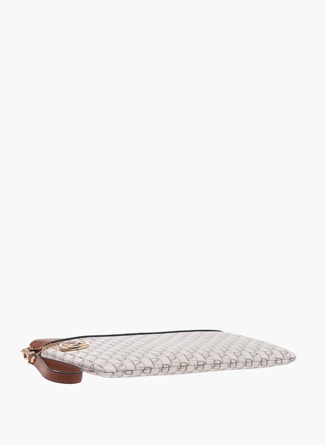 Paprika Women Monogram Print Clutch with Zip Closure and Wrist Loop  - Image 4