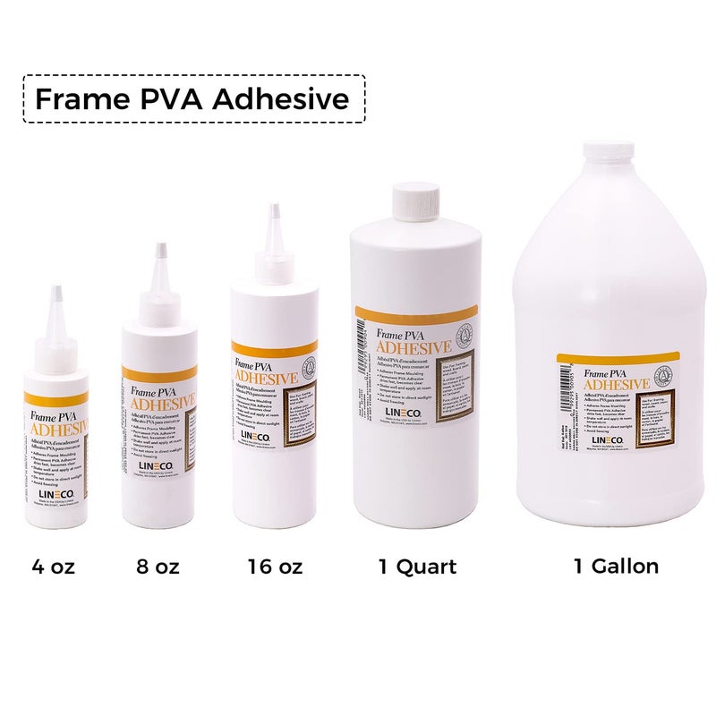 LINECO PVA Adhesive, Picture Frame Glue, Adhere Wood or MDF, Dries Clear Flexible, 1 Quart, Ideal for Paper Board Framing Collage Crafts Bookbinding - Image 2
