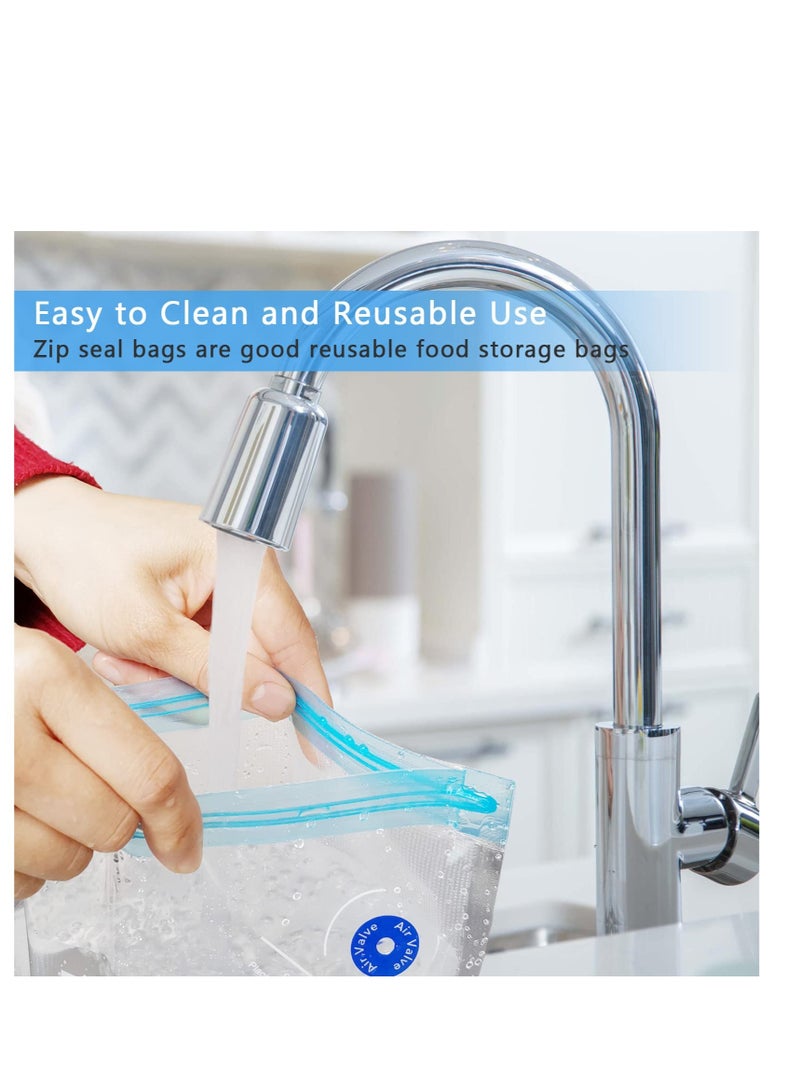 Excefore Electric Vacuum Sealer Food Pump, Sous Vide Bags, BPA-Free Reusable Vacuum Seal Bags with Air Valve, Reusable Vacuum Food Storage Bags Kit, Freezer Safe Vacuum Food Storage Bags (13 Pcs) - Image 4