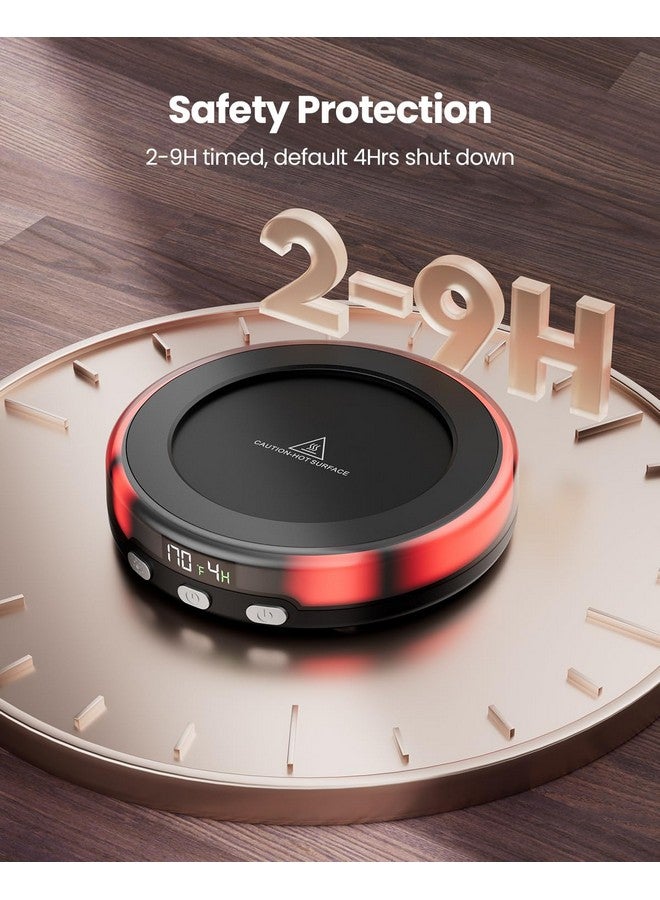 Gaiatop Gaiatop Coffee Mug Warmer for Desk, 3 Temp Settings, 2-9Hrs Timer, 3 Colorful Romantic Atmosphere Light Modes, Beverage Heating Plate with Digital Display for Candle Tea Milk Black - Image 3