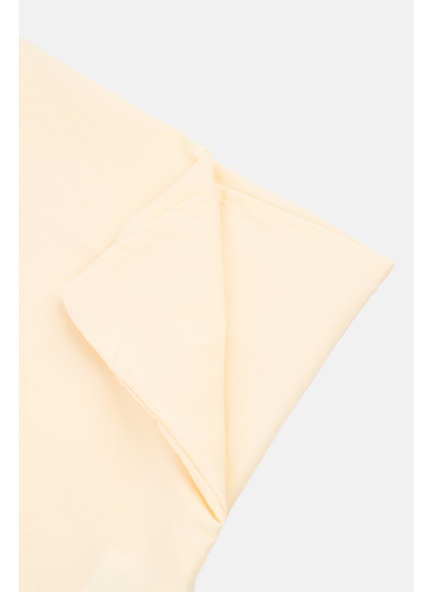 YOTO 4 Pieces Plain Flat Sheeet With Pillow Case Set, Light Yellow  - Image 3