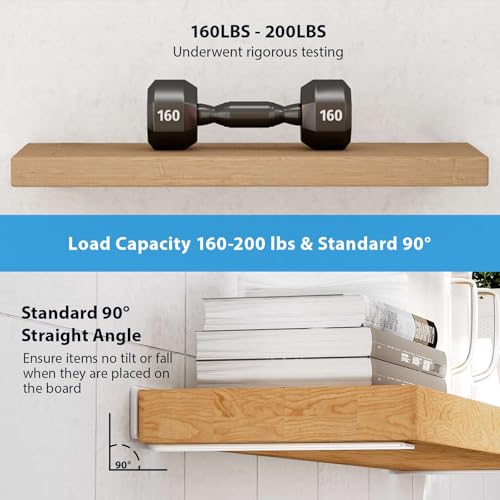 WEKIS Shelf Brackets, Heavy Duty Floating Shelf Brackets 12-Inch Long, 6-Pack Brackets for Shelves, Matte White L Hidden Metal Wall Shelf Support Shelving Brackets, 1/5-Inch Thick 160 lb. Load Capacity - Image 5