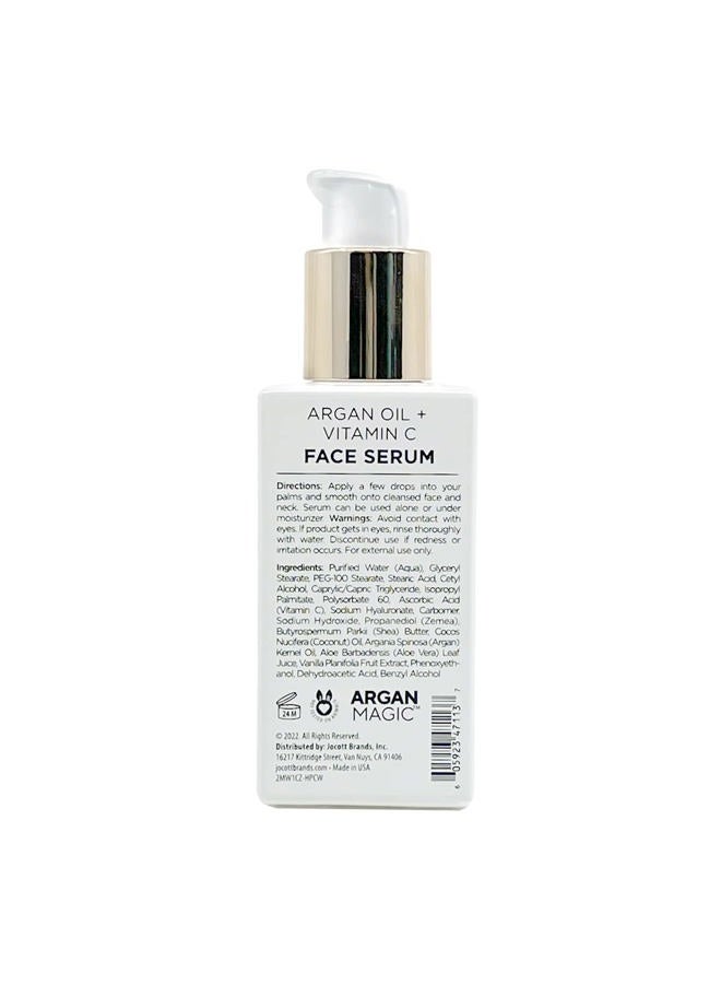 ARGAN MAGIC Brighten Face Serum with Vitamin C & Argan Oil - Hydrating & Brightening Formula | Reduce Dark Spots, Fine Lines, & Wrinkles (2 oz) - Image 2