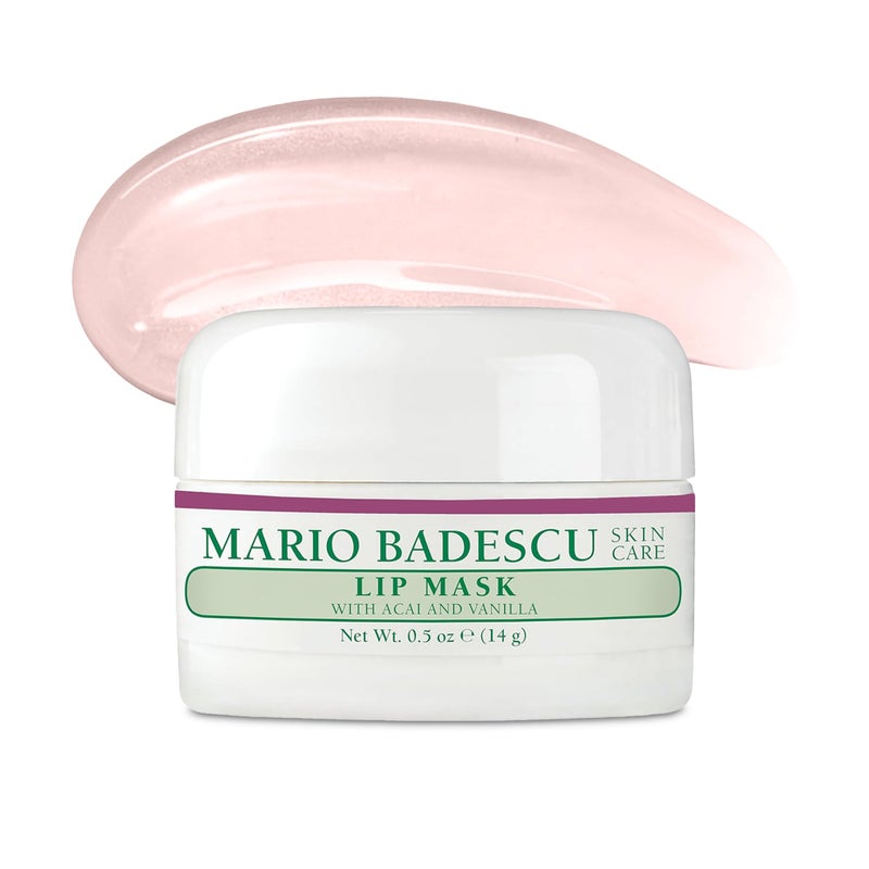 MARIO BADESCU قناع شفاه ماريو بادسكو مع أكاي والفانيليا لجميع أنواع البشرة، علاج شفاه ليلي غني بزيت جوز الهند المرطب وزبدة الشيا، 0.5 أونصة - Image 1