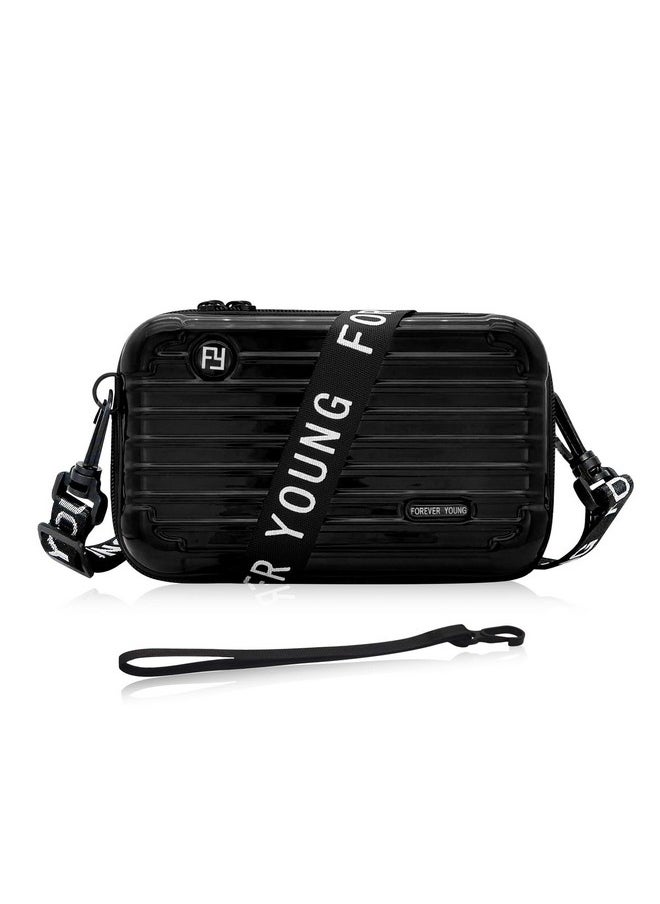 WisePoint - Small Crossbody Bag Plastic Small Shoulder Bag Mini Crossbody Bag Personalized Crossbody Bags For Women And Men (Black) - Image 1