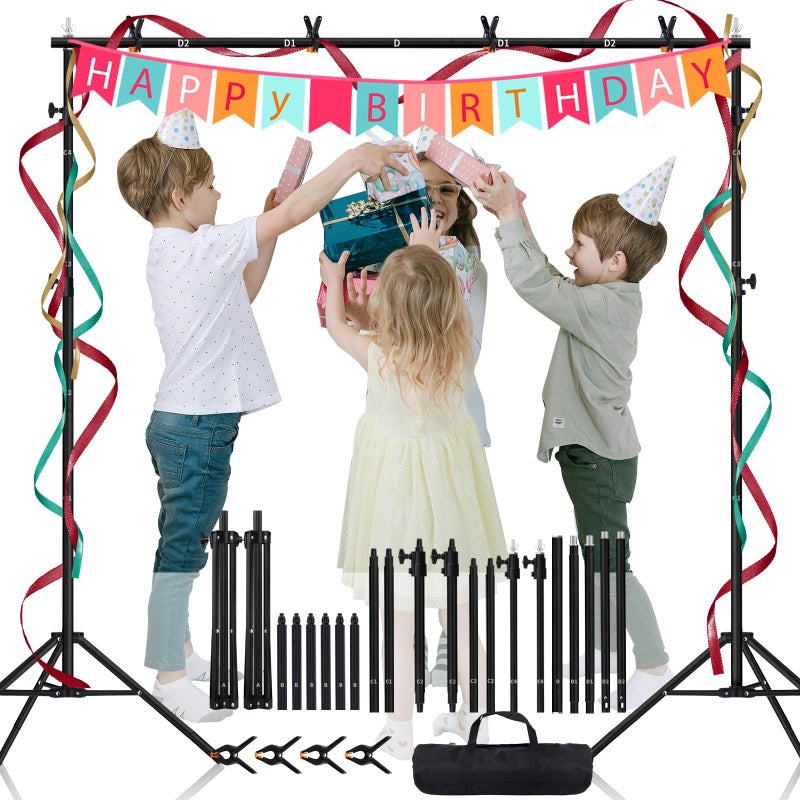 Maxztill 8.5x10 ft Backdrop Stand, Adjustable Back Drop Banner Stand, Photography Photo Studio Background Stand Support Kit for Parties Wedding Decoration with Carrying Bag - Image 1