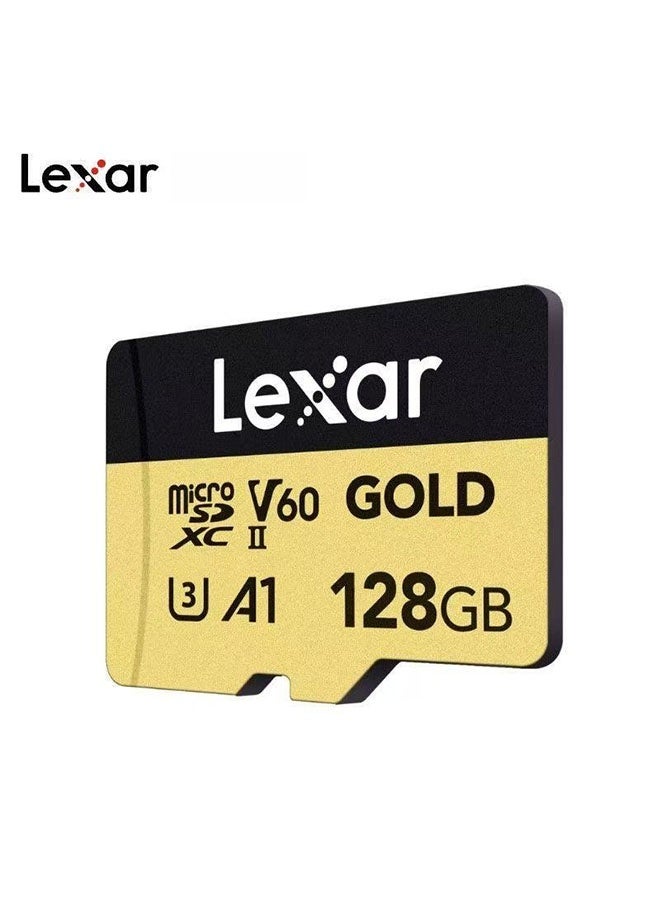 Lexar Industrial Store 128GB Lexar Gold MicroSDXC Card A1 V60 High Speed 4K Video Recording Memory Card for Dash Cam & Drone - Image 1