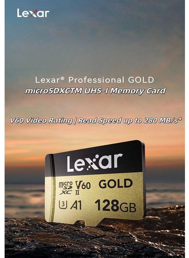Lexar Industrial Store 128GB Lexar Gold MicroSDXC Card A1 V60 High Speed 4K Video Recording Memory Card for Dash Cam & Drone - Image 5