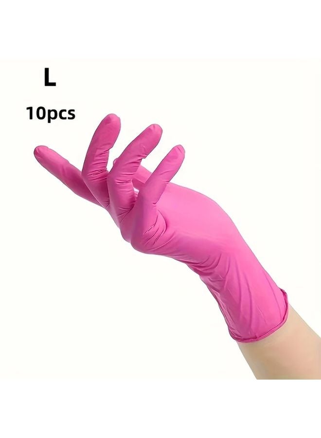Large Size 10 Pack Disposable Nitrile Gloves Waterproof Durable for Home Cleaning Pet Care - Image 1