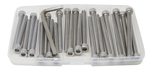 iexcell 25 Pcs M6 x 60/65/70/75/80mm Thread Pitch 1 mm Stainless Steel 304 Hex Socket Head Cap Screws Bolts Assortment Kit - Image 2