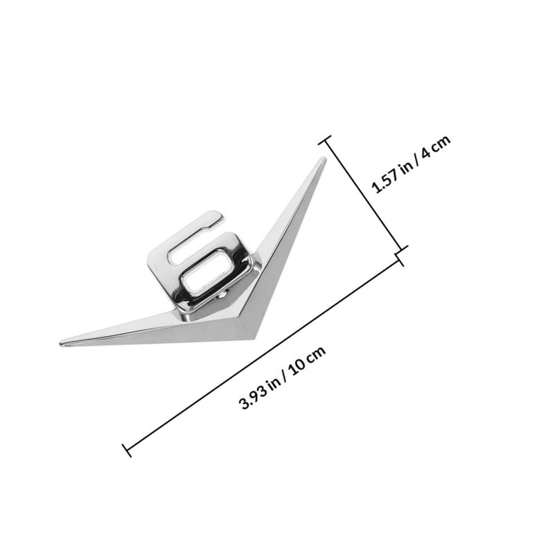 2Pcs Silver 3D Large Displacement Metal Emblem Badge Car Exterior Decoration Sticker - Image 3