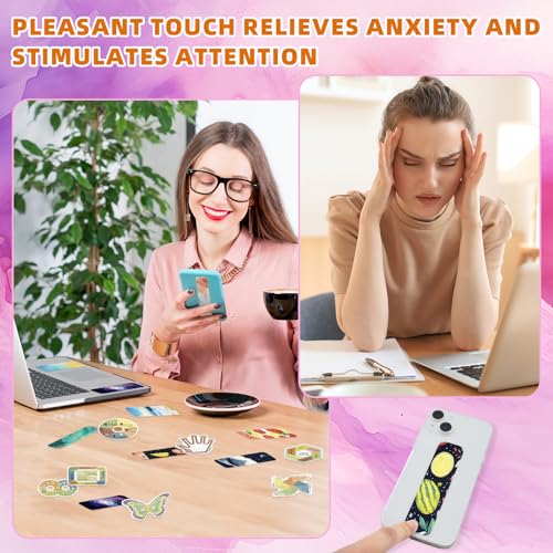 TOEMUR 96 Pcs Sensory Stickers with 2 Textured Surfaces - Adhesive Fidget Strips for Anxiety Relief & ADHD Support, Includes Storage Box - for Office, Classroom & Desk Use by Adults or Teachers (Personality) - Image 5
