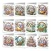 JBTM24 12 Pack 5D DIY Diamond Painting Greeting Cards Kit Diamond Art Easter Cards with Envelope Easter Crafts for Adults Easter Eggs - Image 2