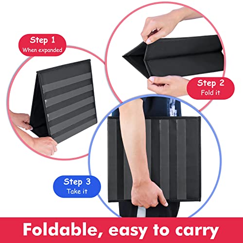 AUVCAS Tabletop Pocket Chart for Classroom or Home,Small Double Sided Stand Pocket Chart – Fits Standard 3” Sentence Strips and Cards (Black) - Image 5
