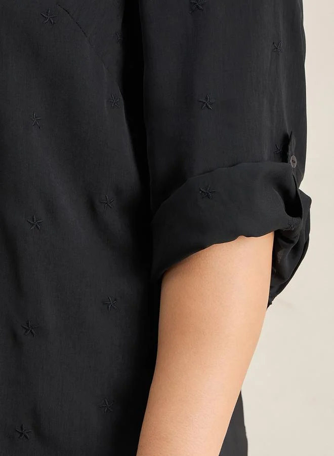 Femmella Plus Size Black High Low Hem Tunic Top