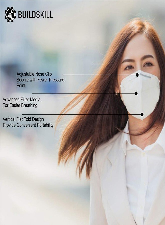 Buildskill B01KN95 CE/FDA Approved Premium Quality KN-95 Disposable Face Mask 5 layer High Particulate Filtration,Anti Pollution Driving Protection for Adults, MADE IN INDIA (Pack of 1) - Image 2