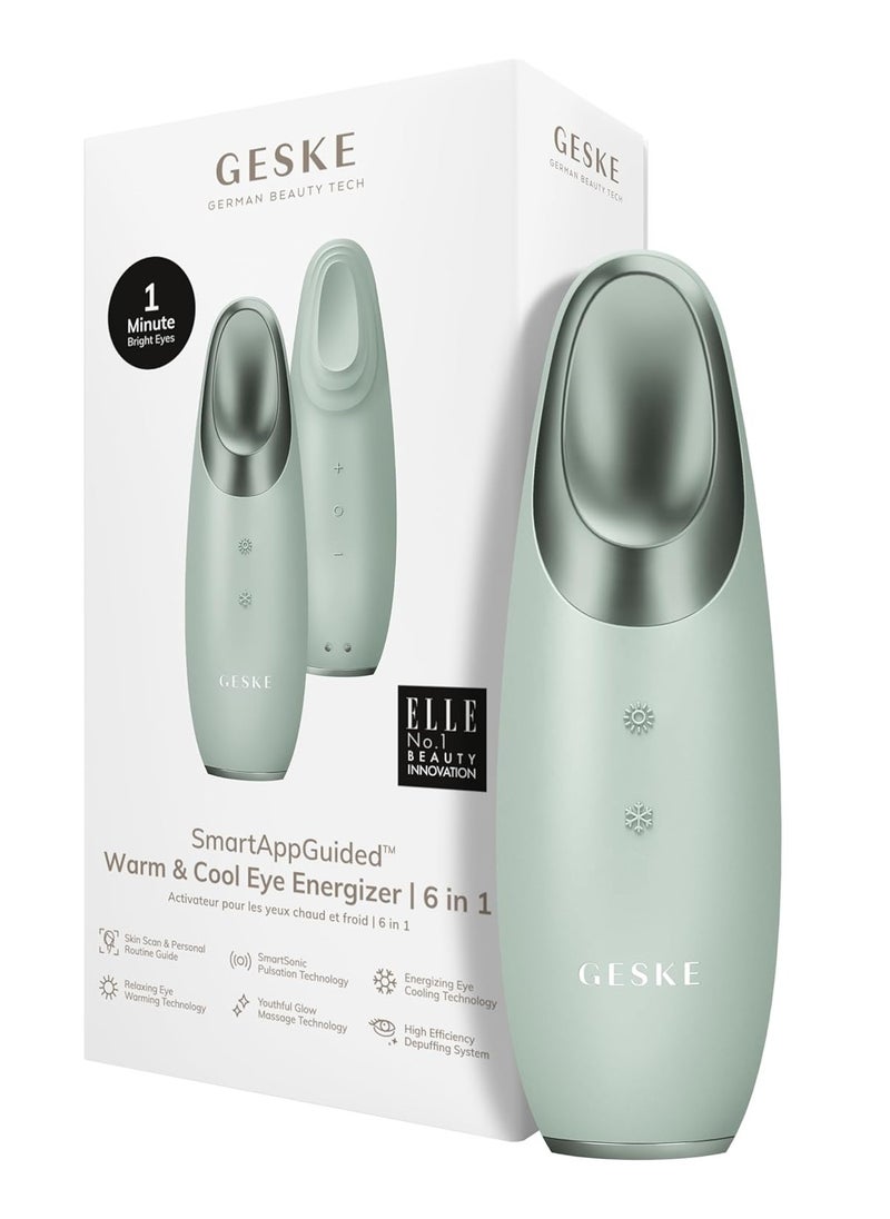 GESKE GESKE SmartAppGuided™ Warm & Cool Eye Energizer, 6 in 1, Eye Massager, Anti-Dark Circles Massager, Remove Bags and Slip-on Eyelids, Electric Eye Massage  - Image 1