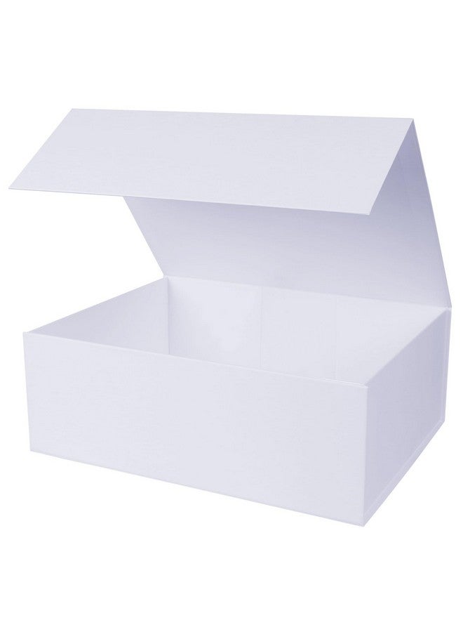Aimyoo White Collapsible Gift Box With Magnetic Closure Lids 13.8X9X4.3 In, Large Bridesmaid Groomsman Proposal Boxes, Rectangle Present Box For Graduation Birthday Storage 1 Pack - Image 1
