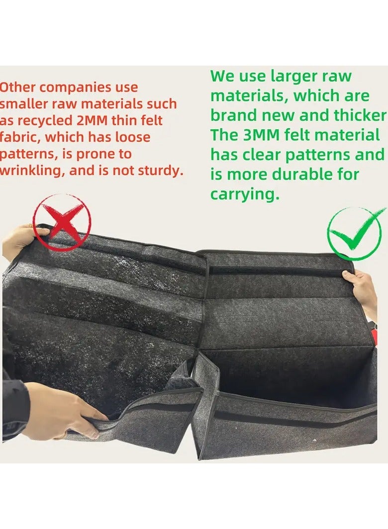 مجموعة ٢ من منظمات صندوق السيارة القابلة للطي – صندوق تخزين متعدد الوظائف من ألياف البوليستر، منظم مساحة للسيارة للاستخدام اليومي - Image 3