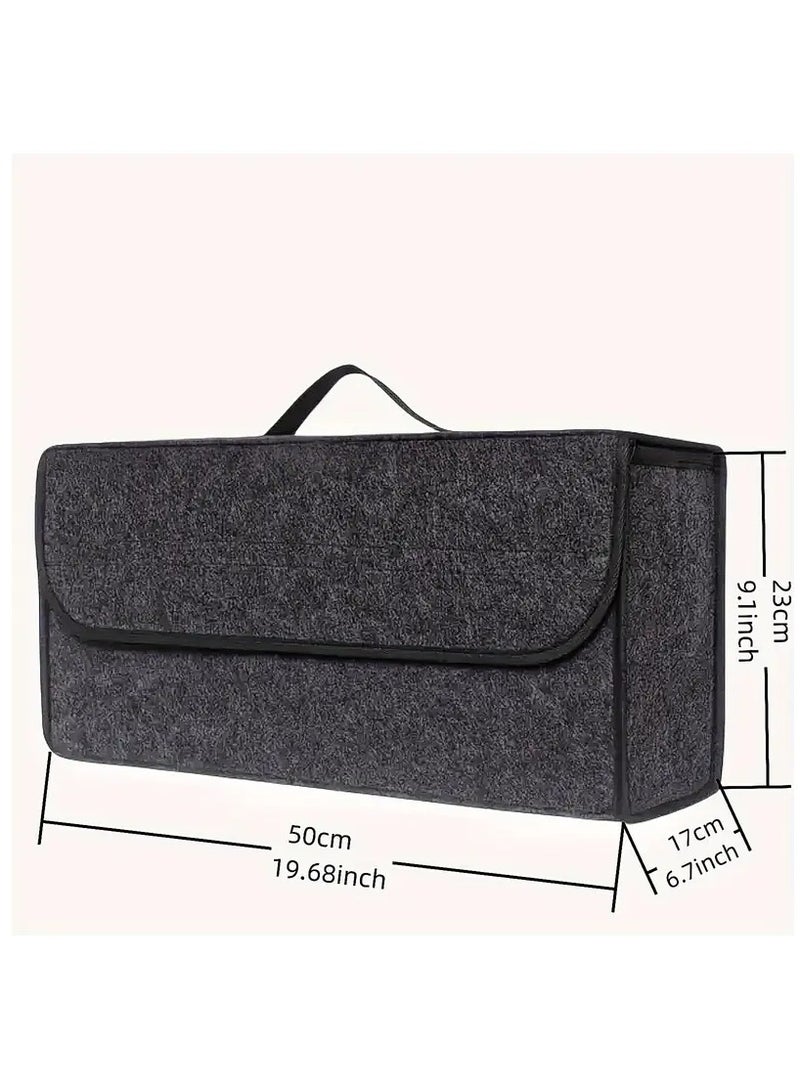مجموعة ٢ من منظمات صندوق السيارة القابلة للطي – صندوق تخزين متعدد الوظائف من ألياف البوليستر، منظم مساحة للسيارة للاستخدام اليومي - Image 4