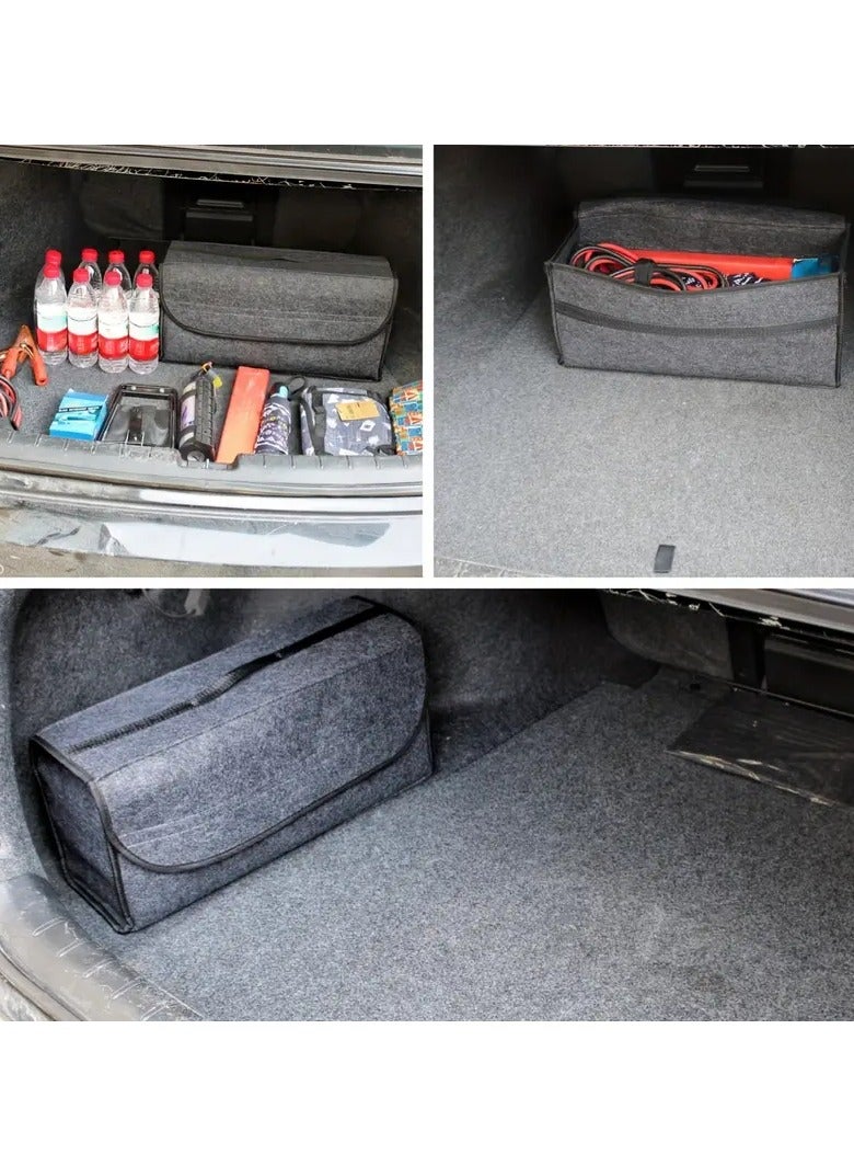 مجموعة ٢ من منظمات صندوق السيارة القابلة للطي – صندوق تخزين متعدد الوظائف من ألياف البوليستر، منظم مساحة للسيارة للاستخدام اليومي - Image 5
