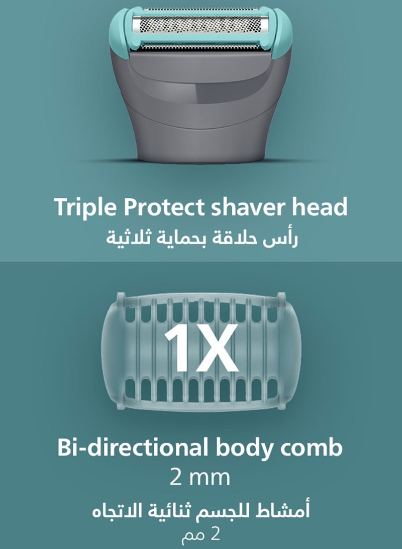 Philips Body Groomer BG3470/15 | Trim & shave body hair | 100% showerproof | Skin-friendly | 2 mm comb | Up to 60 min cordless | Easy to clean grey - Image 4
