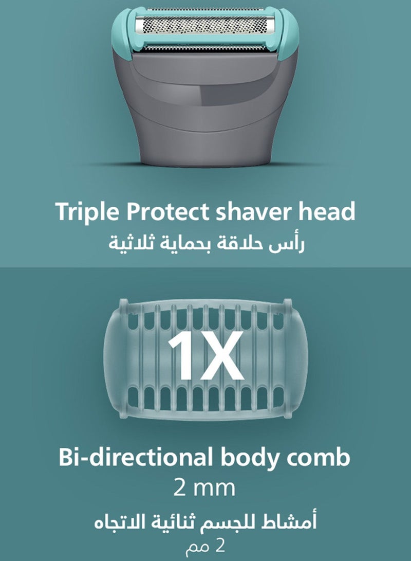 Philips Body Groomer BG3470/15 | Trim & shave body hair | 100% showerproof | Skin-friendly | 2 mm comb | Up to 60 min cordless | Easy to clean grey - Image 5