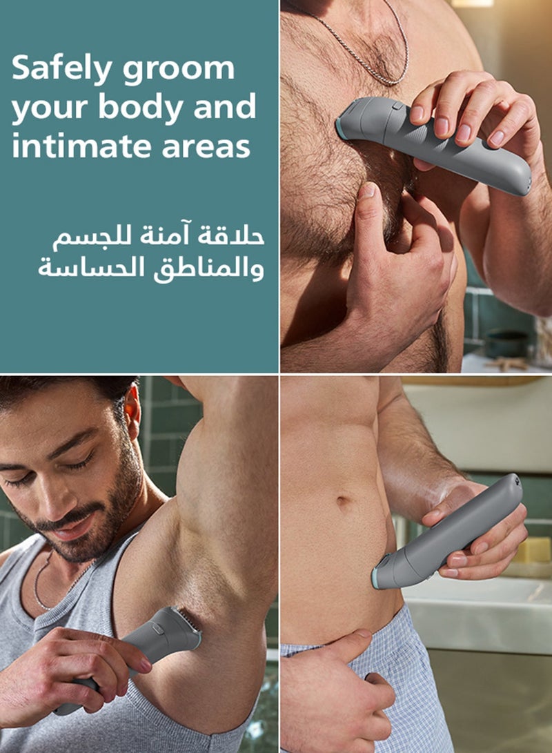 Philips Body Groomer BG3470/15 | Trim & shave body hair | 100% showerproof | Skin-friendly | 2 mm comb | Up to 60 min cordless | Easy to clean grey - Image 4