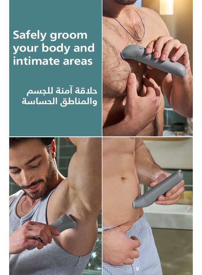 فيليبس ماكينة تشذيب وحلاقة للجسم BG3470/15 | رطب وجاف 100% | لطيفة على البشرة | مشط 2 مم للتشذيب | حتى 60 دقيقة لاسلكيًا | سهلة التنظيف - Image 3