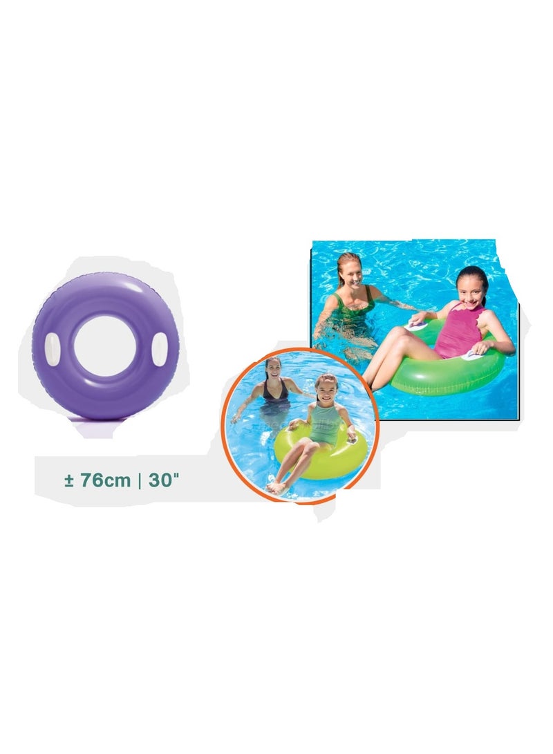 انتكس أنبوب سباحة شفاف قابل للنفخ 76 × 30 سم