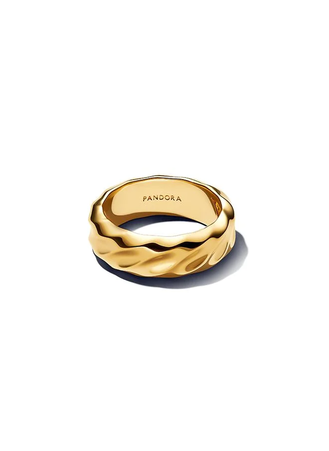 باندورا Rippled Wide Band Ring