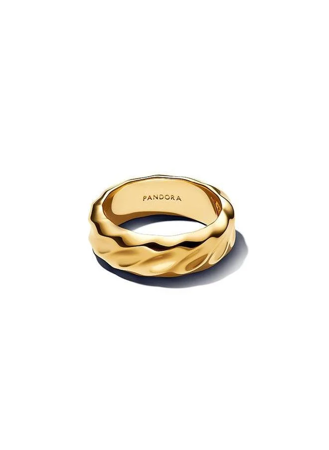 باندورا Rippled Wide Band Ring