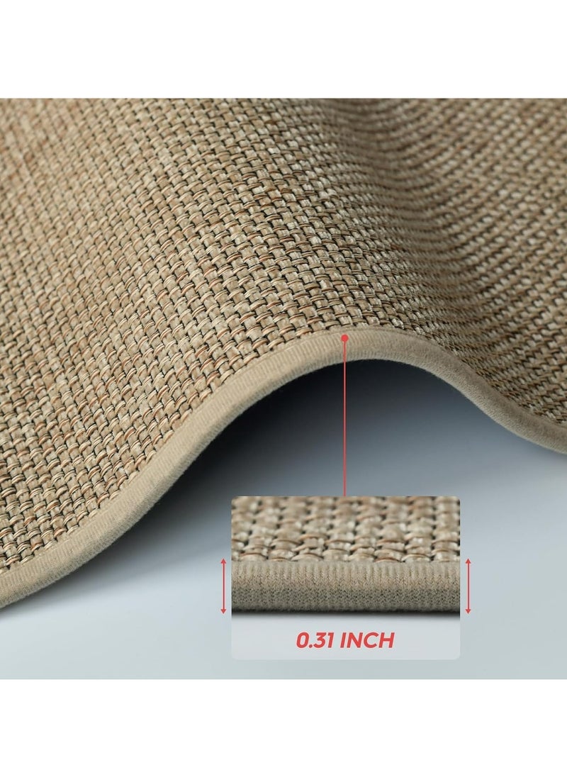 DAMAL Kitchen Floor Mat 2pcs Set, Non-slip Absorbent Natural Rubber Kitchen Carpet For Kitchen Floor, Sink, Corridor, Living Room Balcony, Beige (45*70cm+45*180cm)  - Image 4