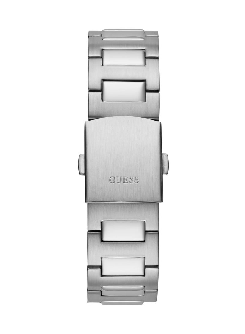 GUESS ساعة هيدلاين للرجال بقرص أخضر حركة كوارتز تناظرية من الفولاذ المقاوم للصدأ GW0572G6- 42mm - Image 4