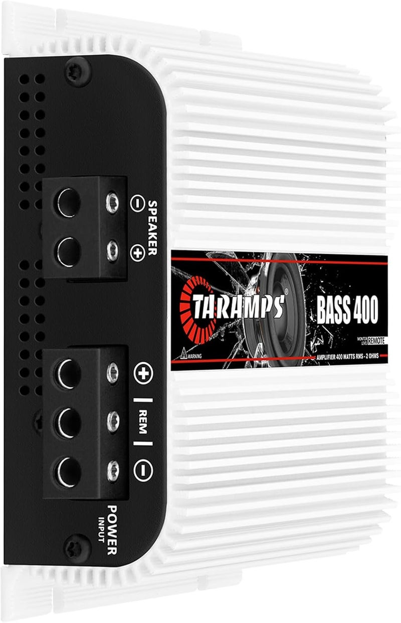 Taramp's مضخم صوت أحادي 400 واط 2 أوم 400 وات RMS قناة واحدة 14.4 فولت DC طاقة كاملة النطاق، رائع للساب/الباس - إدخال RCA/مستوى عالٍ، صوت السيارة - Image 2