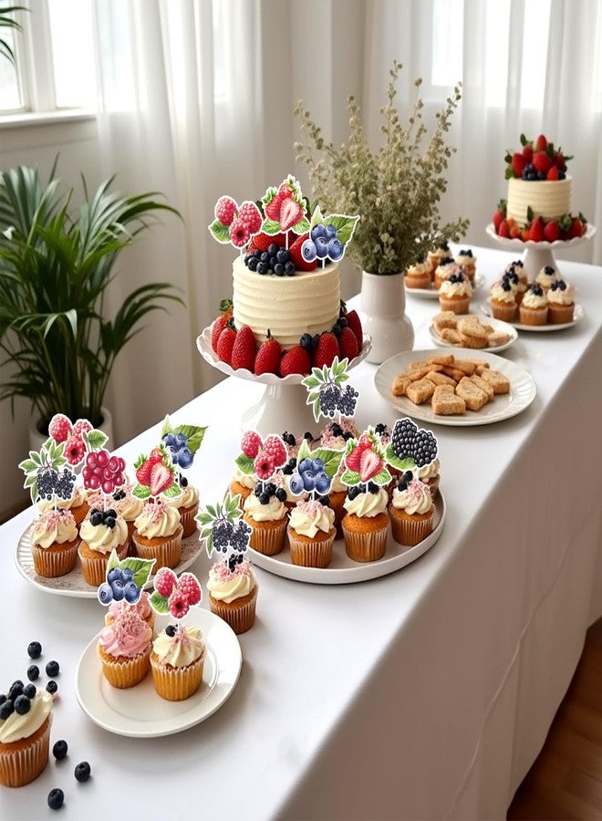 Fangleland 36Pcs Berry Cupcake Toppers Decoration, Colorful Sweet Fruit Themed Cupcake Picks Cake Decorations Birthday Baby Shower Party Supplies for Girls Boy - Image 4