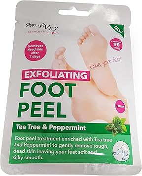 derma v10 DermaV10 Exfoliating Foot Peel Tea Tree and Peppermint 1 Pair - Image 3