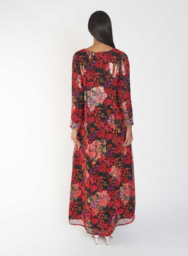 KASHKHA Digital Floral Printed Jalabiya - Image 2