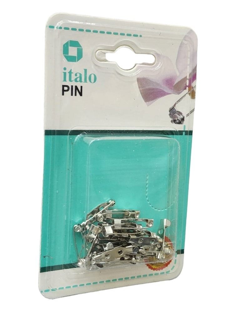 ITALO 25 Pieces Brooch Pin Back 2 Centimeter Useful For Craft Badge Name Tag DIY Jewelry Making and Craft Also Other Purposes Silver Color  - Image 3
